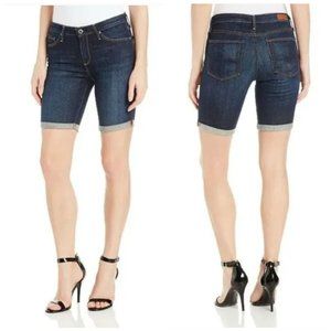 AG Adriano Goldschmied The Brooke Rolled Cuff Bermuda Denim Jean Shorts
